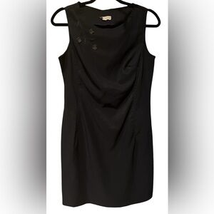 Rampage Sz 11 Dark Navy Blue Sheath Dress with Floral Accents